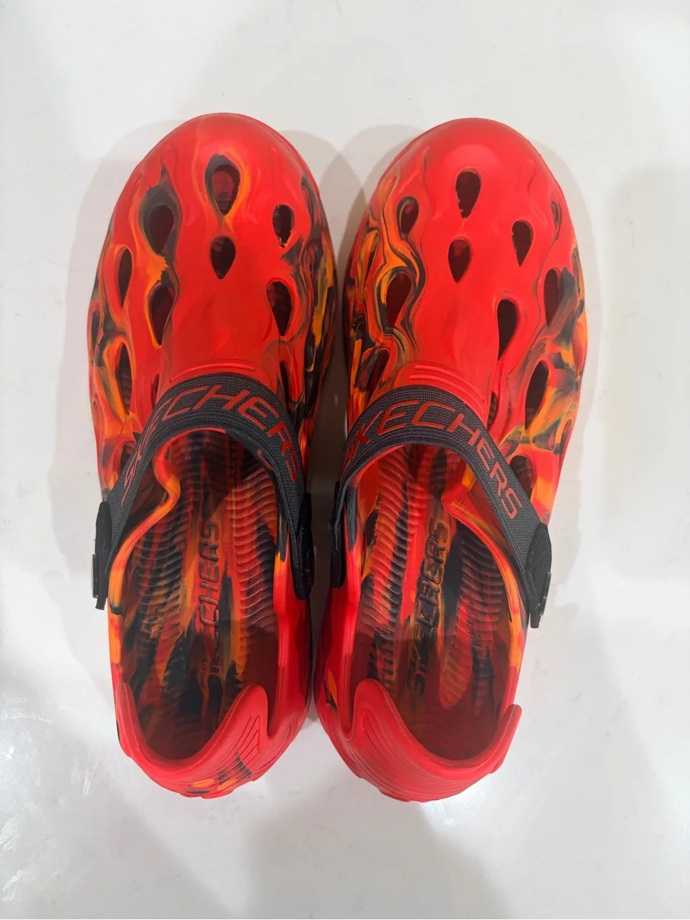 Kids Red Flame Slip-On Water Shoes with Secure Strap